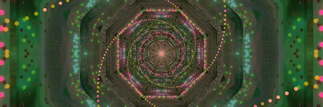 Terowongan Neon Pusaran Oktagon VJLoops 3:1 Triple Wide 60fps Screensaver