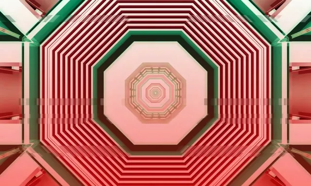 Neon Tunnel Octagon Vortex VJ Loop 60fps 5:3 Wide Screensaver