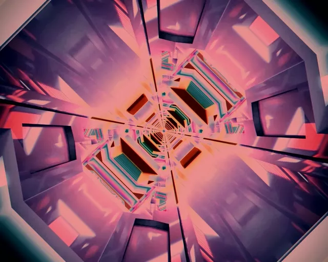 Neon Tunel Oktagon Vortex Vj Loop 60fps 5:4 Industrijski Screensaver