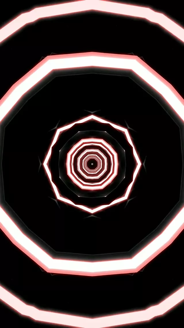 Túnel de Neó Vòrtex Octògon VJ Loop 9:16 Reels 60fps Estalvi de Pantalla