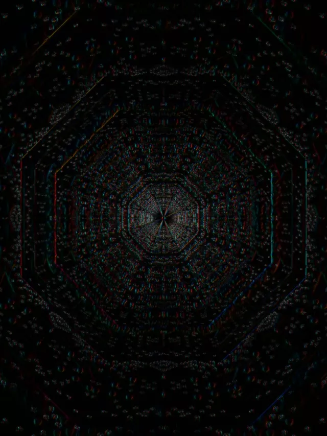 Neonski tunel osemkotni vortex 3:4 iPad portret 60fps VJLoops zaslonski varčevalnik