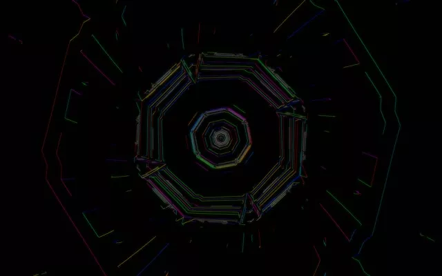 Neon Tunnel Octagonal Vortex VJ Loop 16:10 MacBook 60fps Screensaver