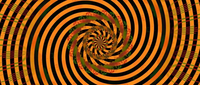 Neon Tunnel Orange Black Spiral Vortex 21:9 Ultrawide 60fps Screensaver Vj Loop