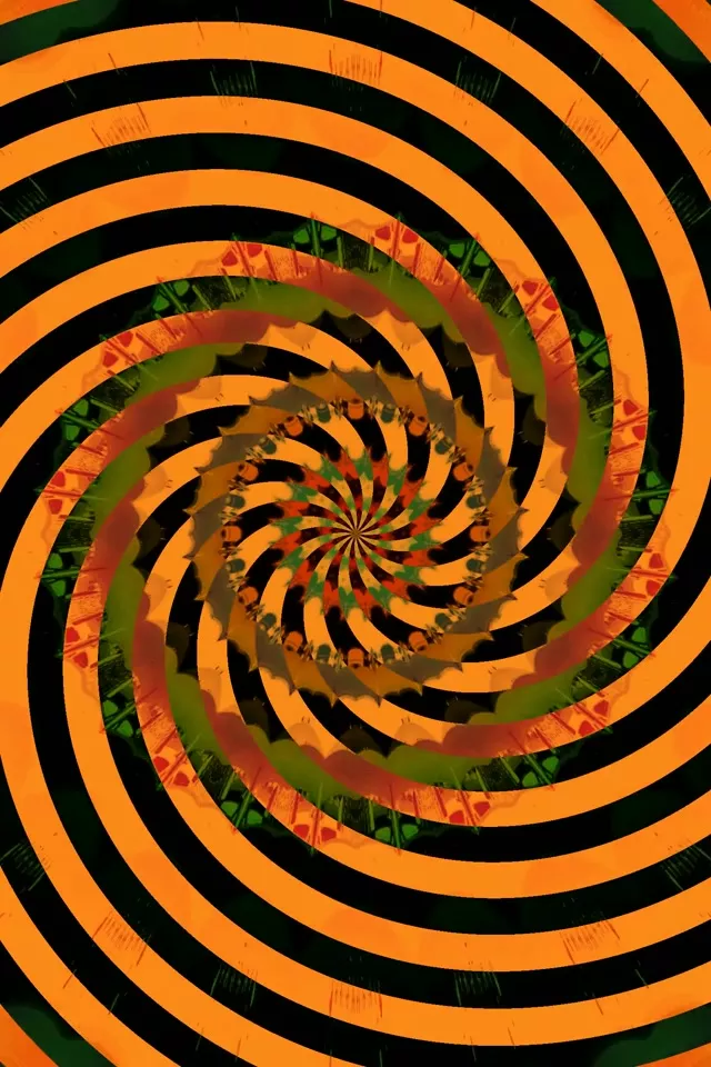 Neon Tunel Oranžna Črna Spirala Vrtinec 2:3 Foto Pokončno 60fps Ohranjevalnik Zaslona VJLoops