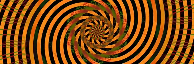 Neon Tunnel Orange Black Spiral Vortex VJ Loop 3:1 Triple Wide 60fps Screensaver