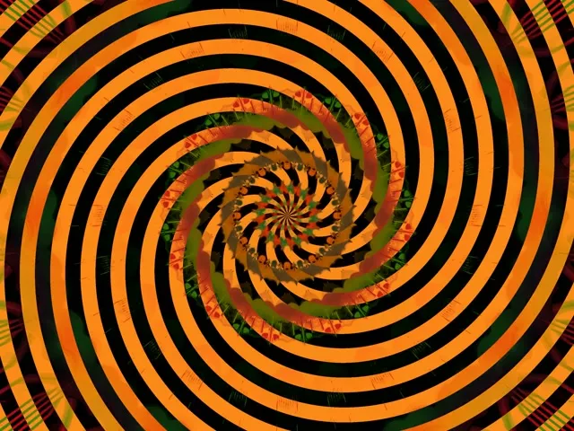 Terowong Neon Pusaran Spiral VJLoops 4:3 Klasik 60fps Screensaver Oren Hitam