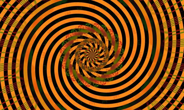 네온 터널 소용돌이치는 주황 소용돌이 VJLoops 5:3 와이드 60fps 화면보호기