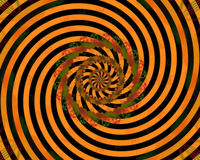 Neon Tunnel Wirbelnde Orange Schwarze Spirale VJ Loop 60fps 5:4 Industrial Bildschirmschoner