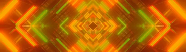 تونل نئون نارنجی الماسی گردابی VJ Loop 32:9 Super Ultrawide 60fps محافظ صفحه