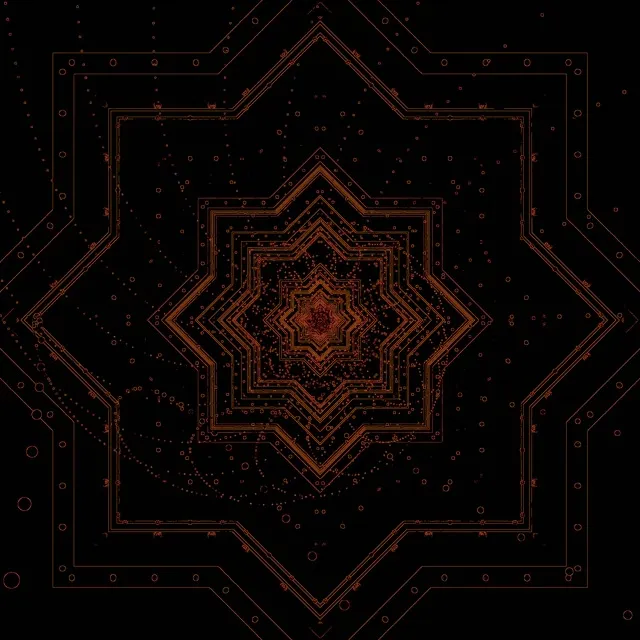 تونل نئون ماندالای ستاره مسی گردباد | VJ Loop 1:1 مربع 60fps صفحه نگهدار