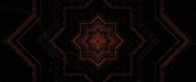 تونل نئون ماندالای ستاره کهربایی گردباد صفحه نگهدار 2.39:1 سینماسکوپ 60fps VJ Loop