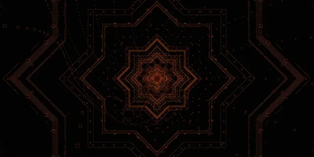 Neon Tunnel Kupfer Stern Mandala VJ Loop 2:1 Univisium 60fps Screensaver