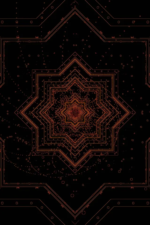 Túnel de Neón Estrela Mandala Cobre VJ Loop 2:3 Photo Portrait 60fps Protector de Pantalla