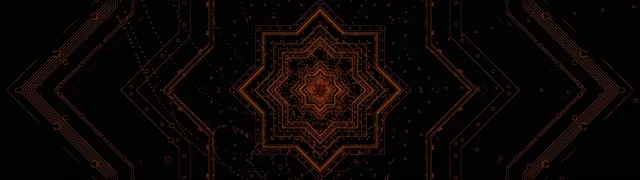 Neon Tunnel Kobber Stjerne Mandala 32:9 Super Ultrawide 60fps Pauseskærm Vj Loop