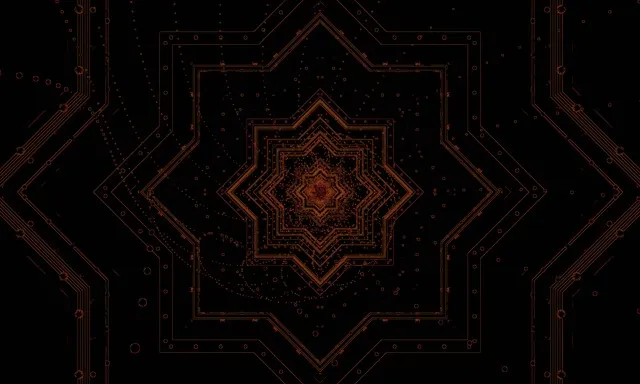 Túnel de Neón Estrela Mandala Cobre Vórtice Vj Loop 5:3 Wide 60fps Protector de Pantalla