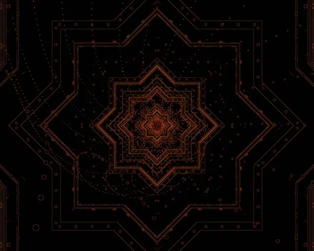 نفق النيون نجم نحاسي ماندالا 5:4 صناعي 60fps كاشف الشاشة VJ Loop