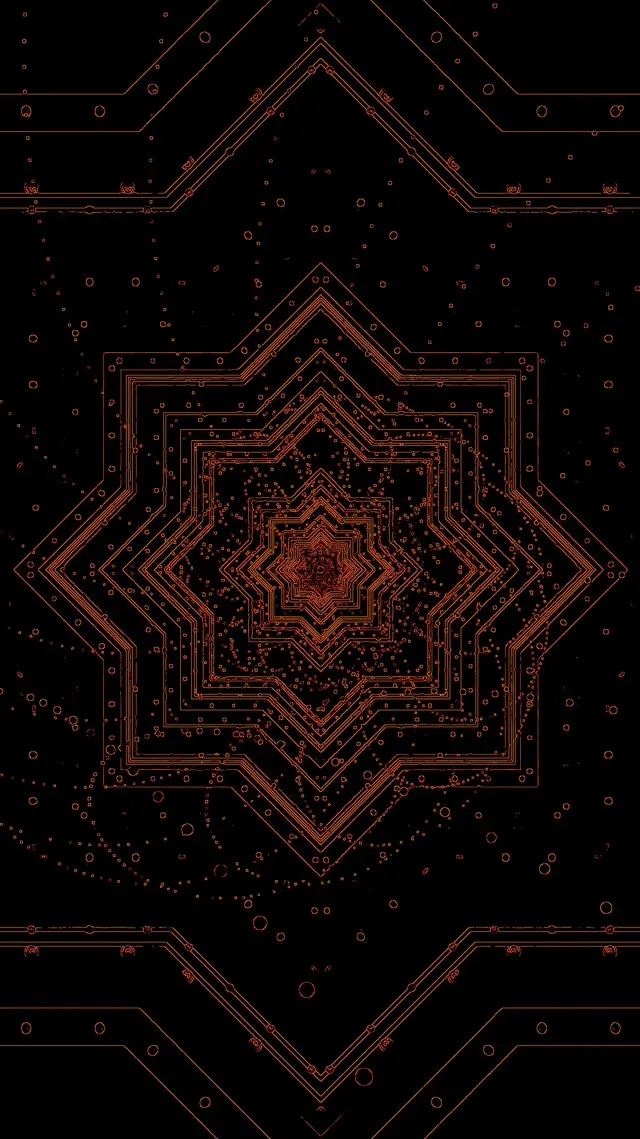 Neon Tunel Bakrena Zvezda Mandala VJ Loop 9:16 Reels 60fps Čuvar Ekrana