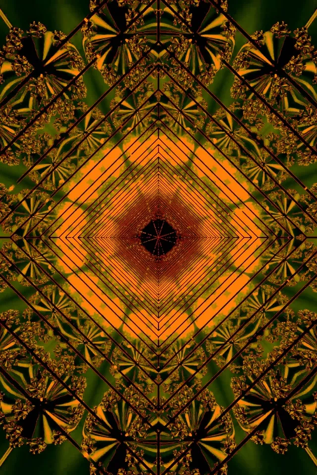 neon-tunneli oranssi vihreä timantti näytönsäästäjä 60fps 2:3 valokuvaksi pystysuunta VJ Loop