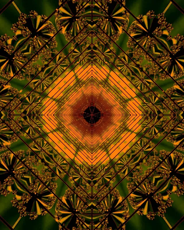 Neoon Tunnel Oranž Roheline Teemant Ekraanisäästja PC 60fps 4:5 Instagram VJ Loop