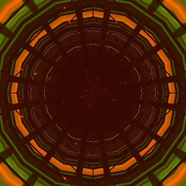 Túnel de Neó Vòrtex Graella Taronja Verd 1:1 Square 60fps Protector de Pantalla Vj Loop