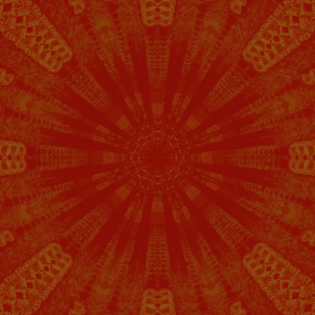 Neon Tunnel Tribal Feather Burst 1:1 Square 60fps Screensaver Vj Loop