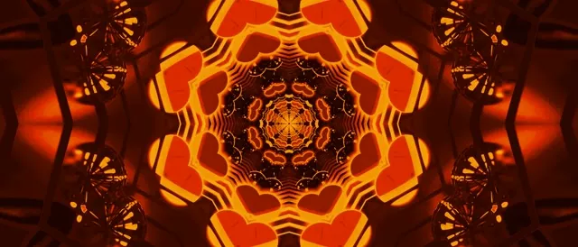 Neon Tunnel Orange Kaleidoscope Vj Loop 21:9 Ultrawide 60fps Screensaver