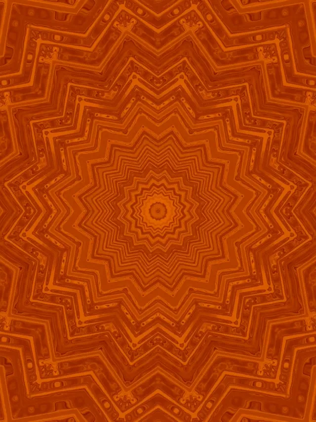 霓虹隧道橙色星形万花筒 Vj Loop 3:4 iPad 竖屏 60fps 屏保