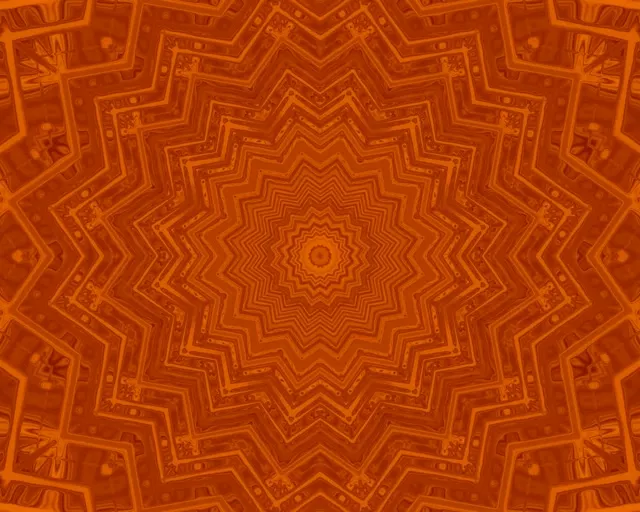 Neon Tunel Narančasta Zvijezda Kaleidoskop Vj Loop 5:4 industrijski 60fps screensaver