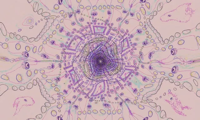 Neon Tunnel Mandala Vortex VJ Loop 5:3 Wide 60fps Screensaver