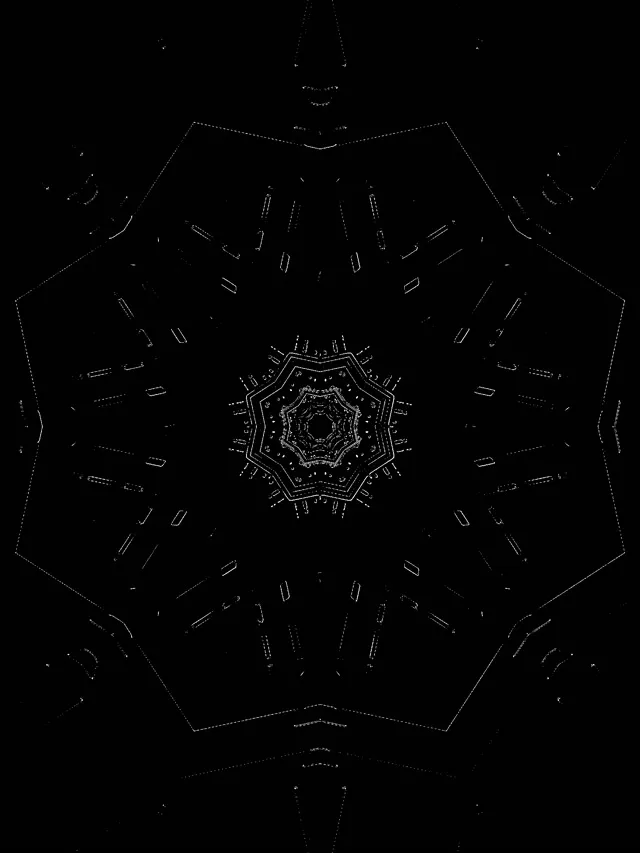 Neon Tunnel Pentagon Kaleidoscope Vj Loop 3:4 iPad Portrait 60fps Screensaver