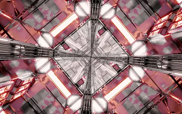 Neon Tunel Roze Dijamant Kaleidoskop Vj Loop 16:10 Macbook 60fps Čuvar Ekrana