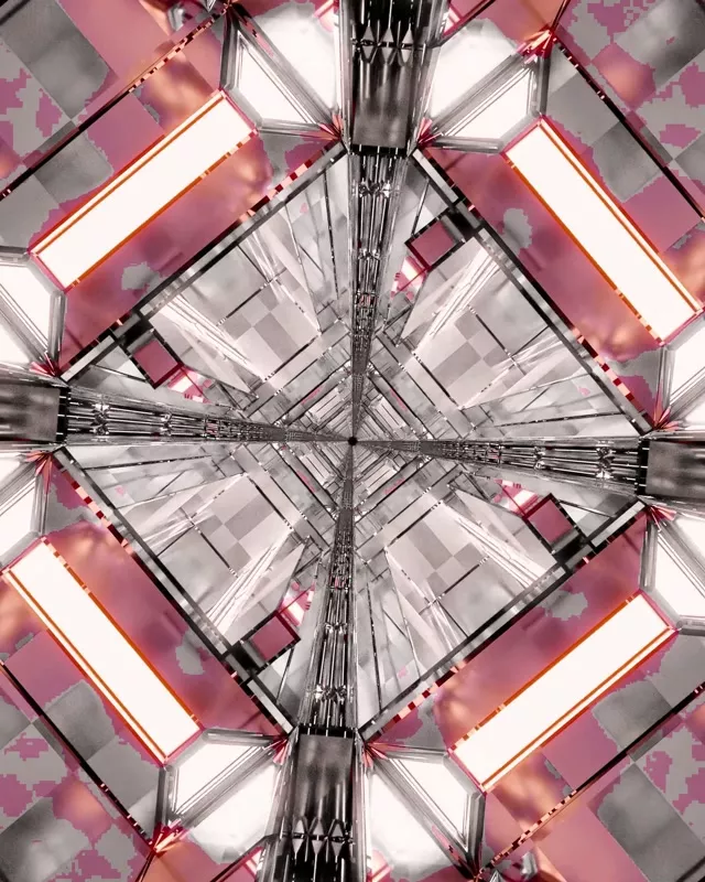 Neon Tunel Arrosa Diamante Kaleidoskopo VJLoops 4:5 Instagram 60fps Pantaila-babeslea