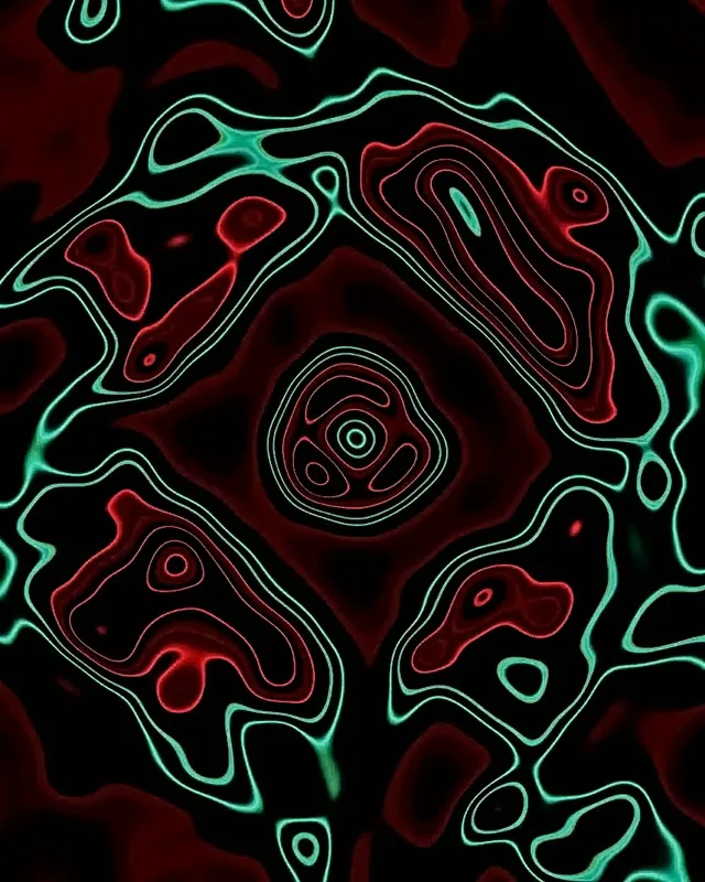 Neon Tunnel Swirling Purple Green Contour Vj Loop 4:5 Instagram 60fps Screensaver