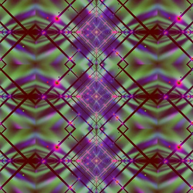 Neonový Tunel Diamant Mřížka VJ Loop 1:1 Square 60fps Spořič