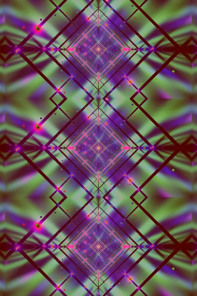 霓虹隧道钻石网格 Vj Loop 2:3 照片竖屏 60fps 屏保