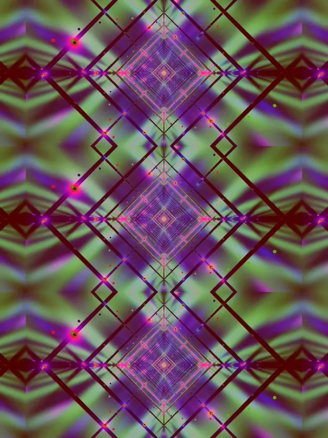 ネオントンネル ダイヤモンド グリッド VJループ 3:4 iPad ポートレート 60fps スクリーンセーバー