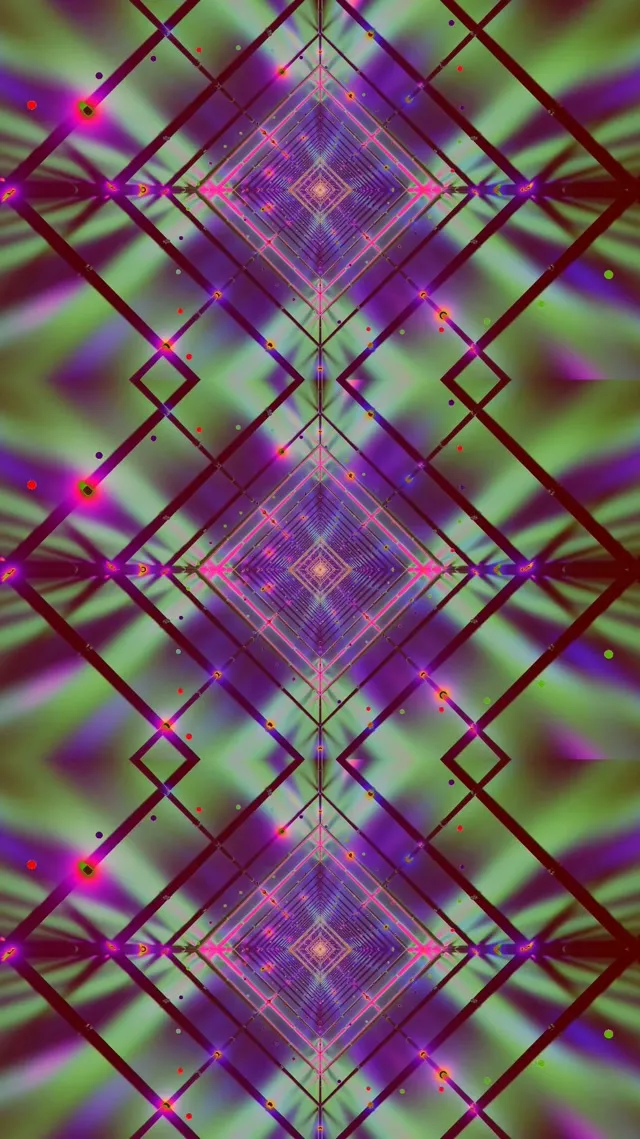 Neon Tunnel Pink Diamant Grid VJ Loop 9:16 Reels 60fps Pauseskærm