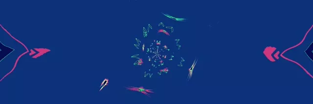 تونل نئون صورتی سبز شکل‌ها 3:1 Triple Wide 60fps اسکرین سیور VJ Loop