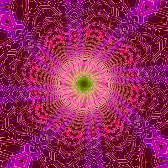 Neon Tunnel Pink Hexagon Vortex Screensaver 1:1 Square 60fps Vj Loop