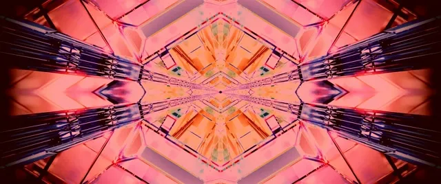 อุโมงค์นีออน Kaleidoscope Burst VJ Loop 2.39:1 Cinemascope 60fps Screensaver