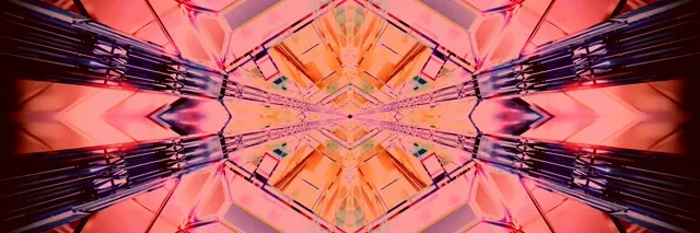 Tunel Neonowy Kalejdoskop Diament Wybuch VJLoops 3:1 Triple Wide 60fps Wygaszacz Ekranu