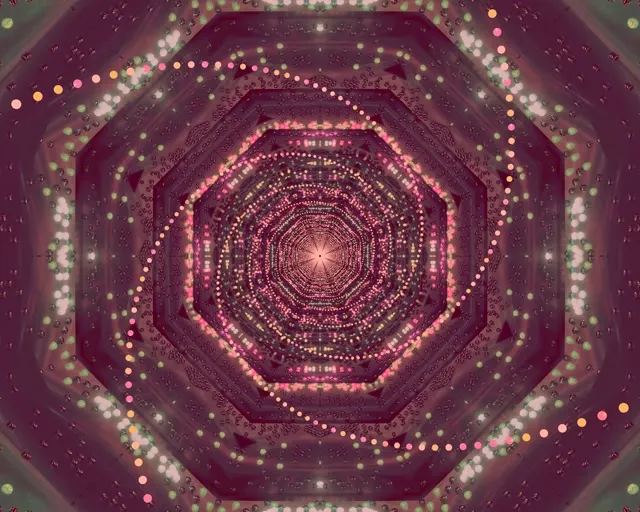 Νέον Τούνελ Ροζ Οκτάγωνο 60fps 5:4 βιομηχανικό Προφύλαξη Οθόνης VJ Loop