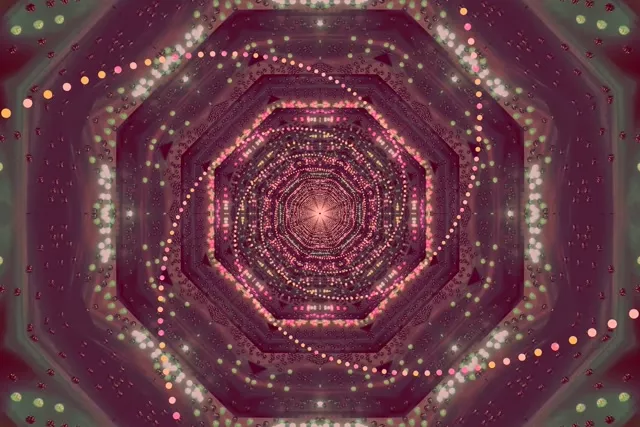 नियॉन टनल पिंक अष्टभुज स्क्रीनसेवर 3:2 सरफेस 60fps VJ Loop