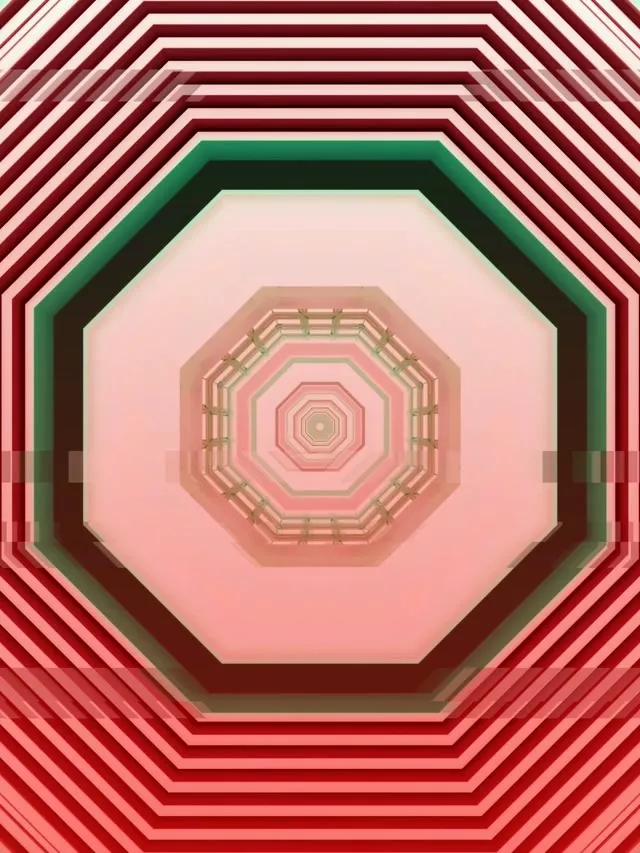 Neon Tunnel Pink Octagon Vortex 3:4 iPad 60fps Screensaver Loop