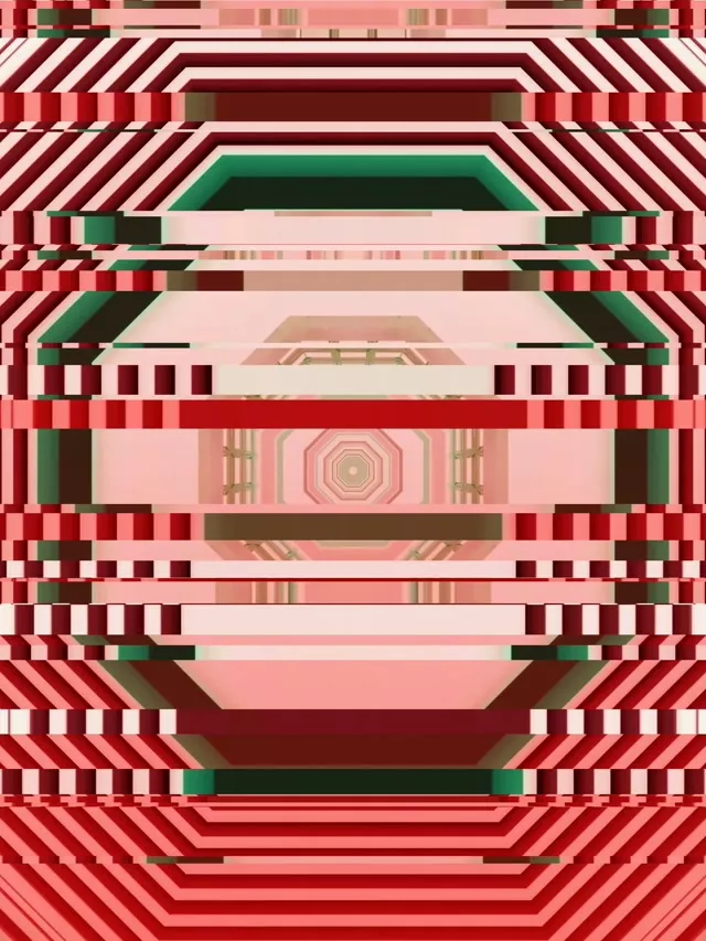 Neon Tunnel Pink Octagon Vortex 3:4 iPad 60fps Screensaver Loop