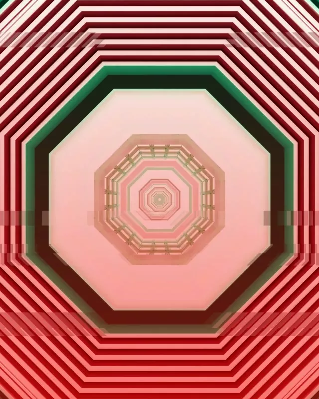 Neon Tunnel Pink Octagon Vortex 4:5 Instagram 60fps Screensaver Loop