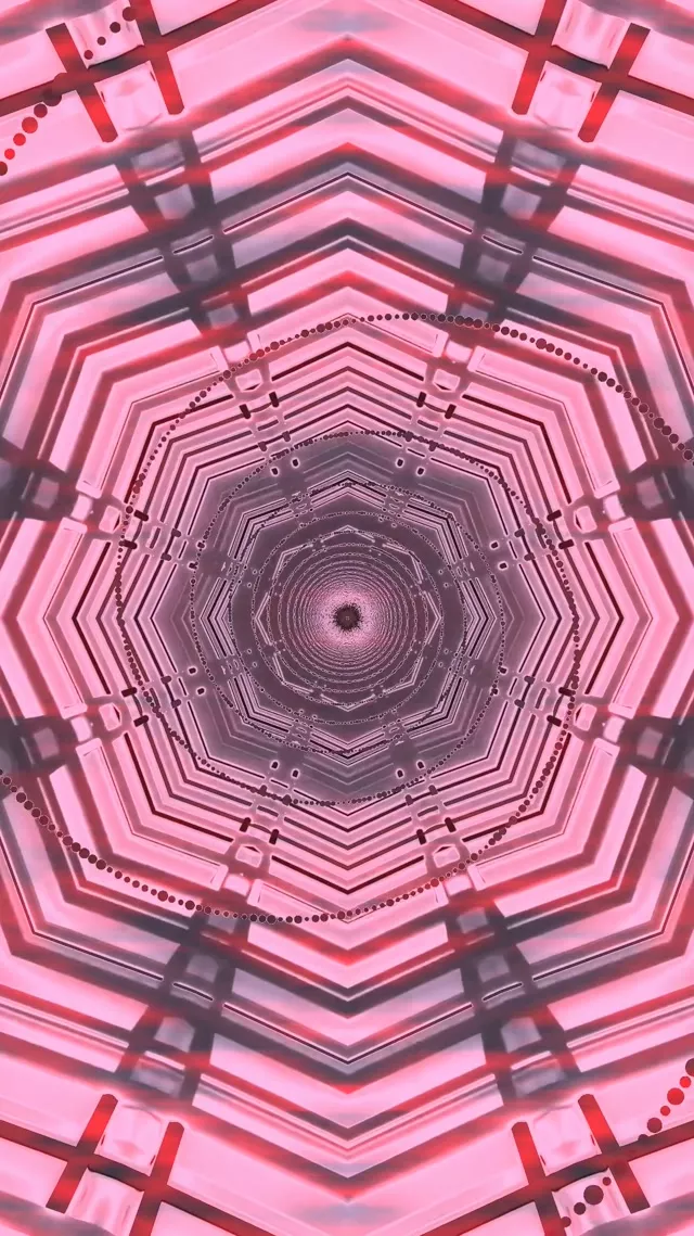 Túnel Neón Vórtice Octógono Rosa Vj Loop 9:16 Reels 60fps Protector de Pantalla