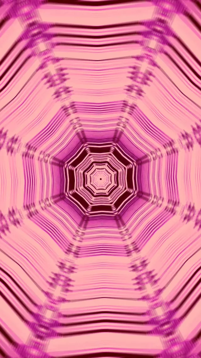 Neon Tunnel Pink Octagon Vortex Vj Loop 9:16 Reels 60fps Screensaver