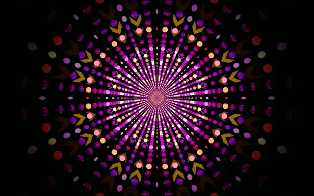 Neon Tunnel Kaleidoscope Burst VJ Loop 60fps 16:10 MacBook Screensaver