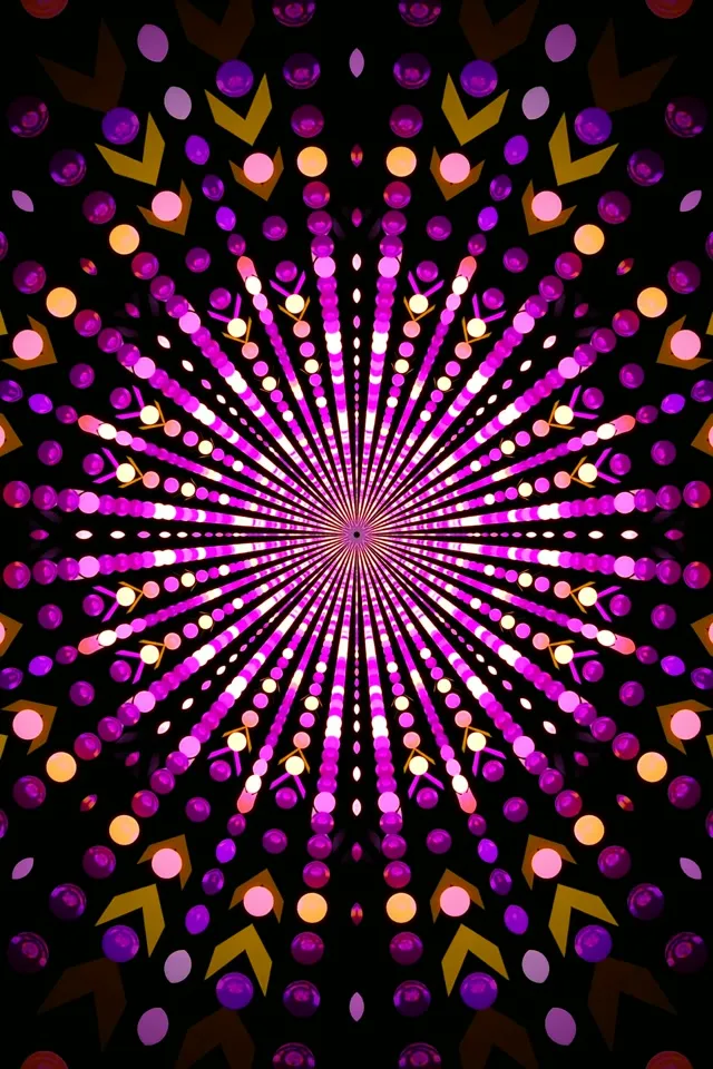 Túnel Neón Caleidoscopio Explosión VJ Loop 2:3 Foto Retrato 60fps Protector de Pantalla